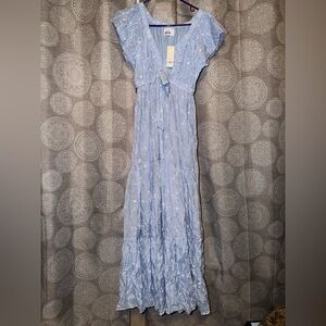 Light Blue Floral Maxi Dress